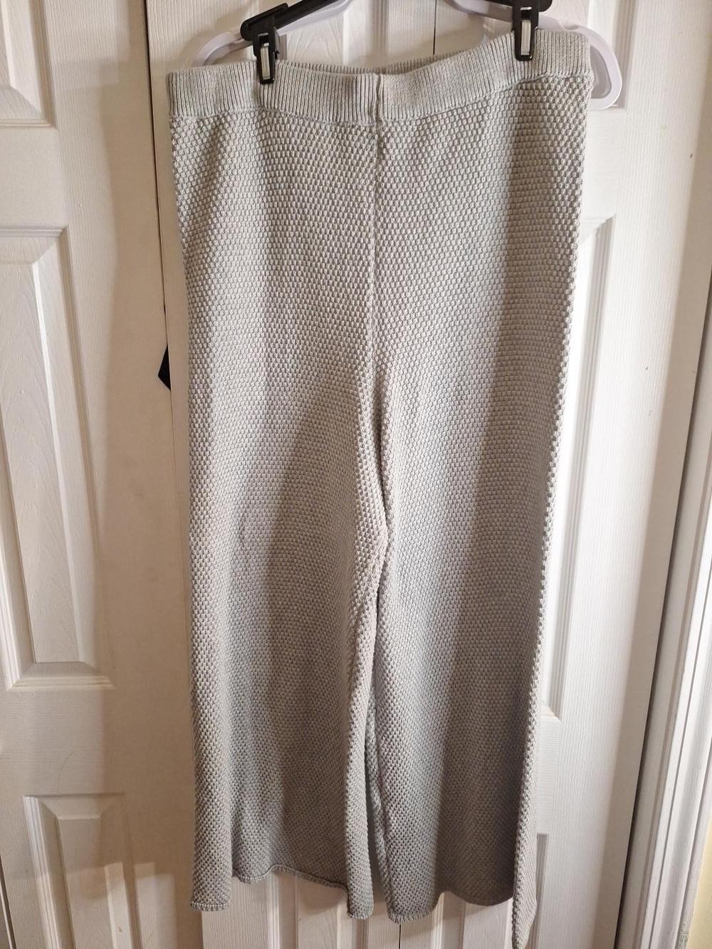 FP Beach Free People XL Textured Knit Wide Leg Pants Gray - Picture 3 of 5
